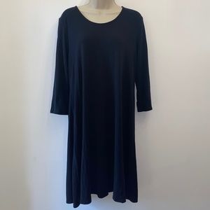 Garnet Hill Tencel Black long sleeve dress